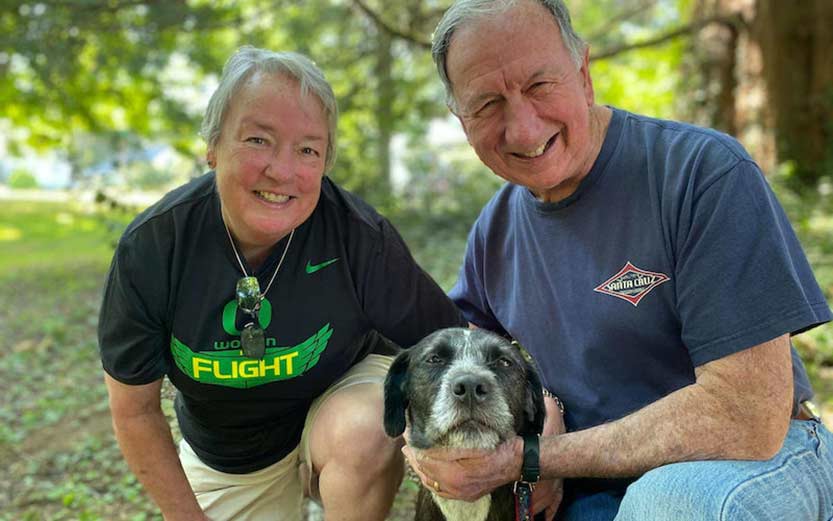 Couple with their rescue dog